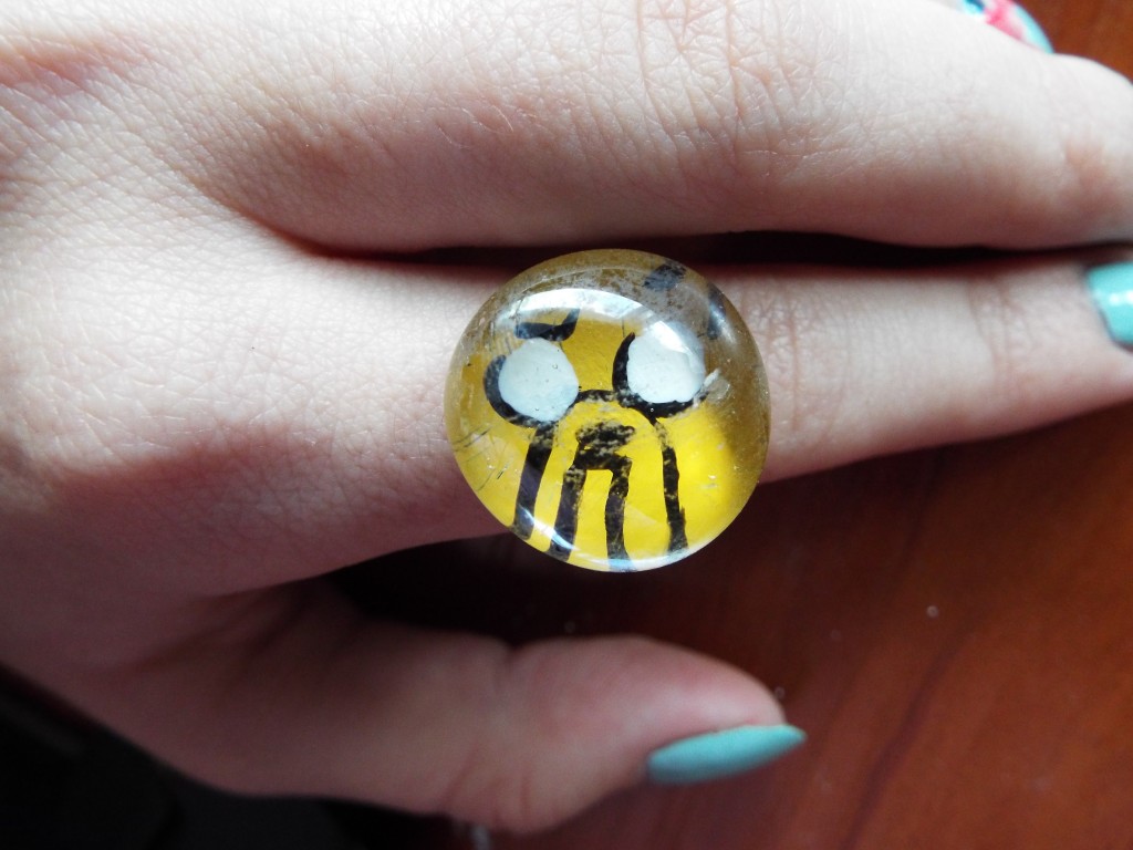 glass cabochon ring