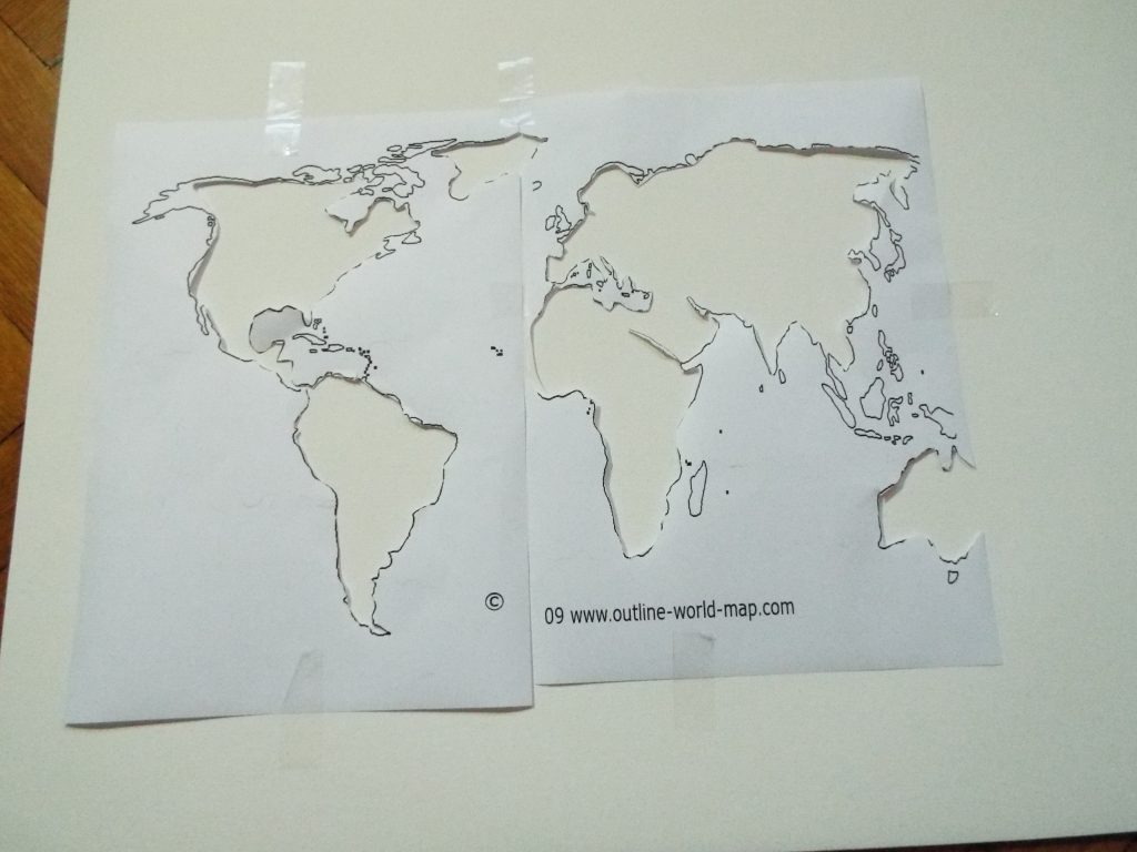 watercolour map decoration