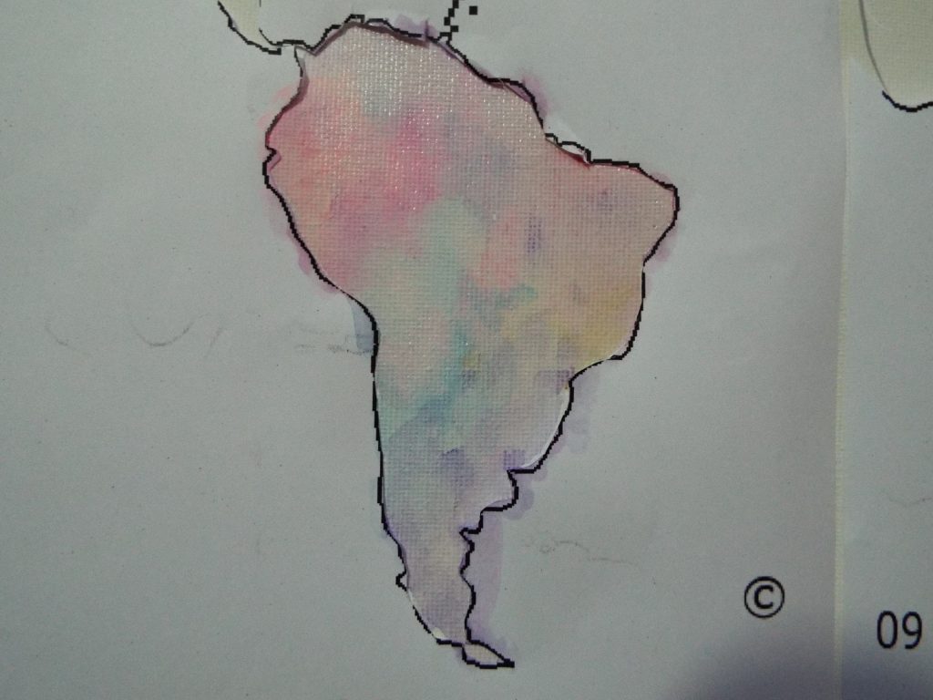 watercolour map decoration