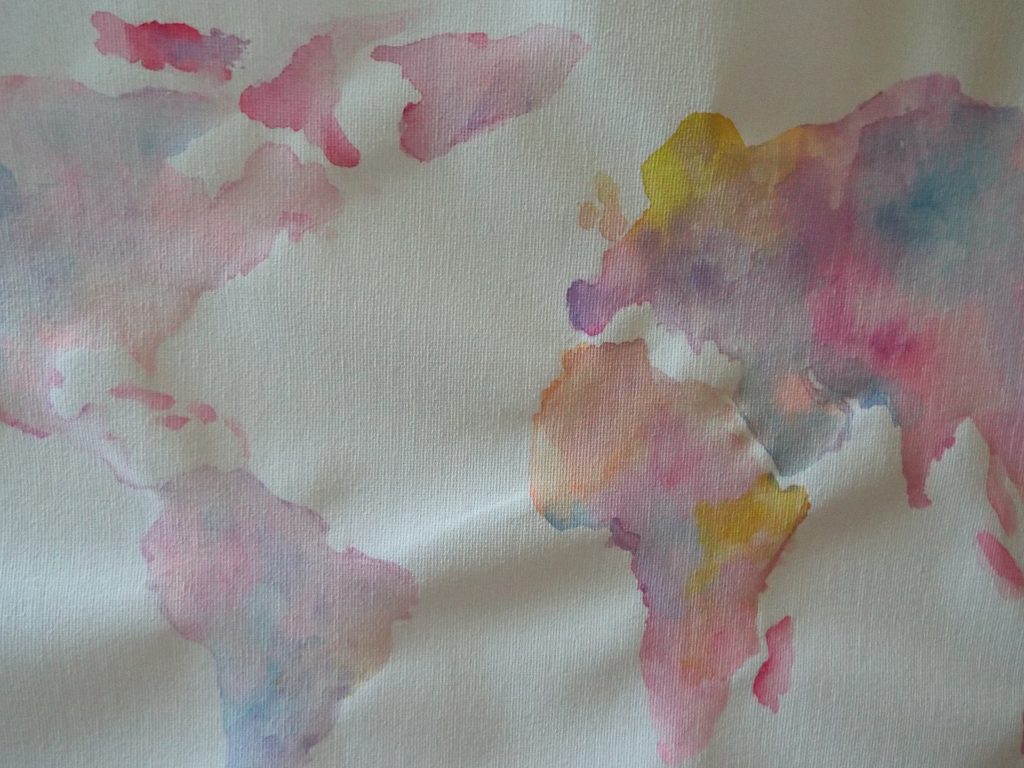 watercolour map decoration