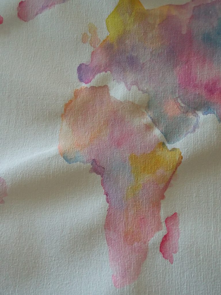 watercolour map decoration